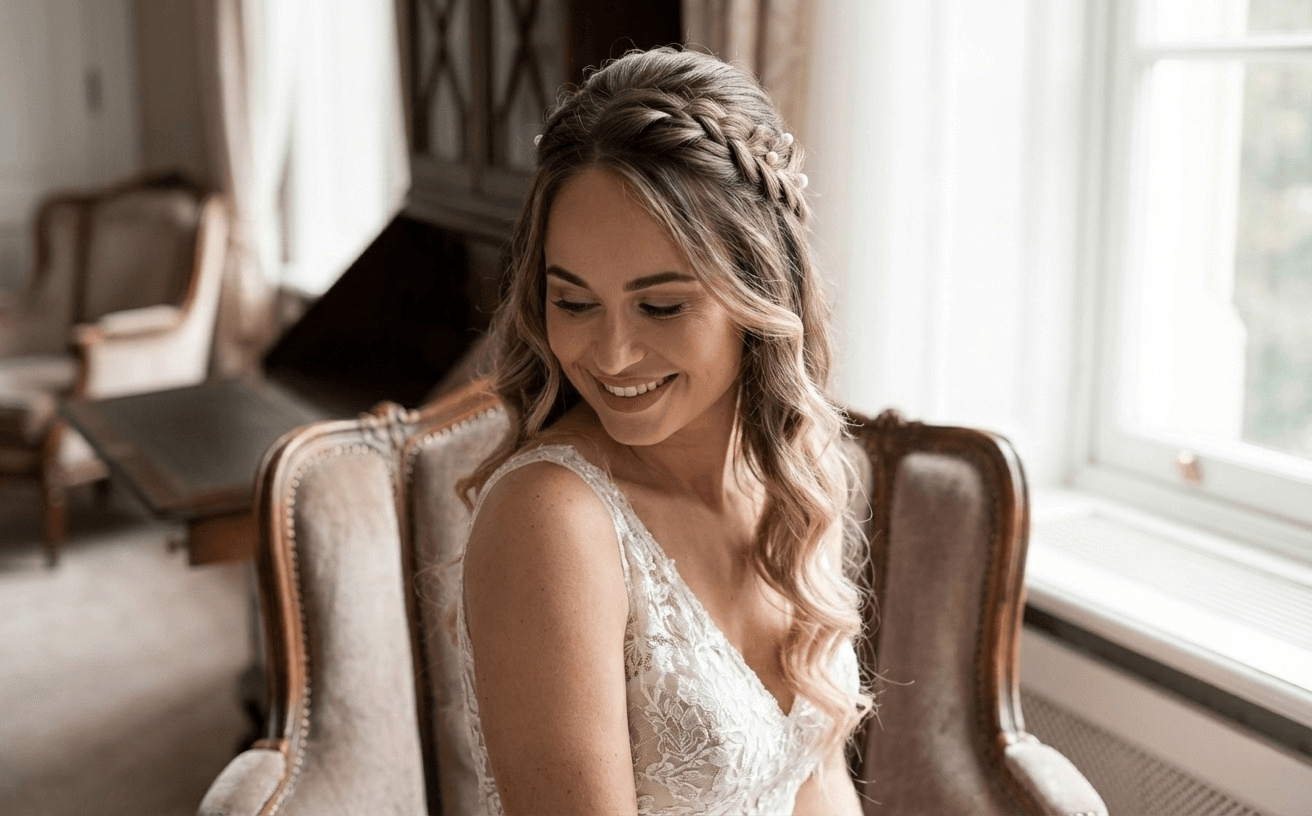 Bruidskapsel mermaid braid opgestoken Den Bosch